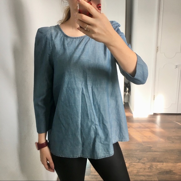 COPY - The Great | Chambray Loose fit blouse Sz 0 - Picture 9 of 11